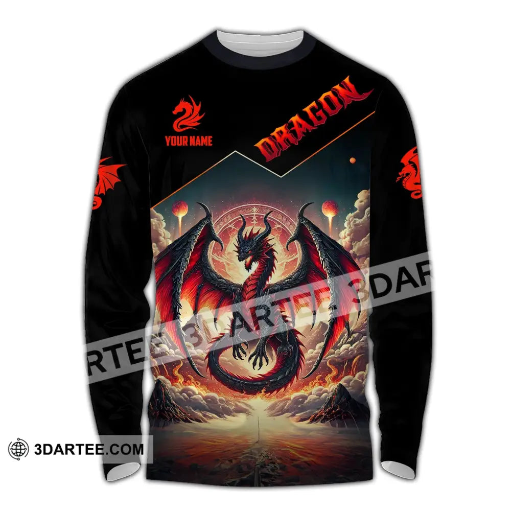 Unisex Shirt Custom Name Dragon T-Shirt Hoodie Long Sleeve / S T-Shirt