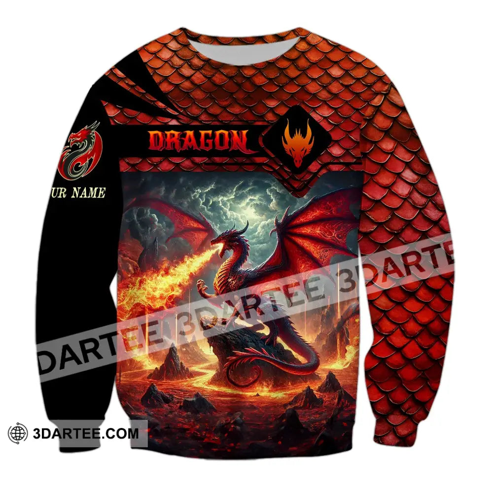 Unisex Shirt Custom Name Dragon T-Shirt Hoodie Long Sleeve / S T-Shirt