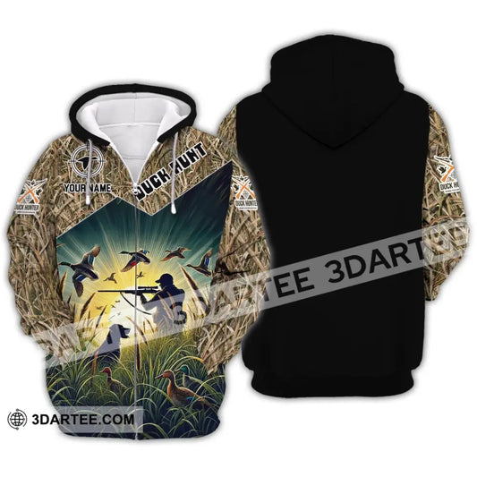 Unisex Shirt - Custom Name Duck Hunt Zipper Hoodie / S T-Shirt