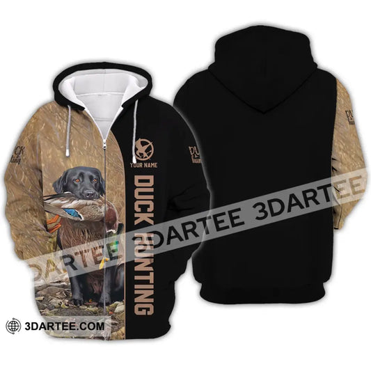 Unisex Shirt - Custom Name Duck Hunting Zipper Hoodie / S T-Shirt