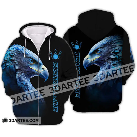 Unisex Shirt - Custom Name Eagle For Lover 3D T-Shirt Zipper Hoodie / S T-Shirt