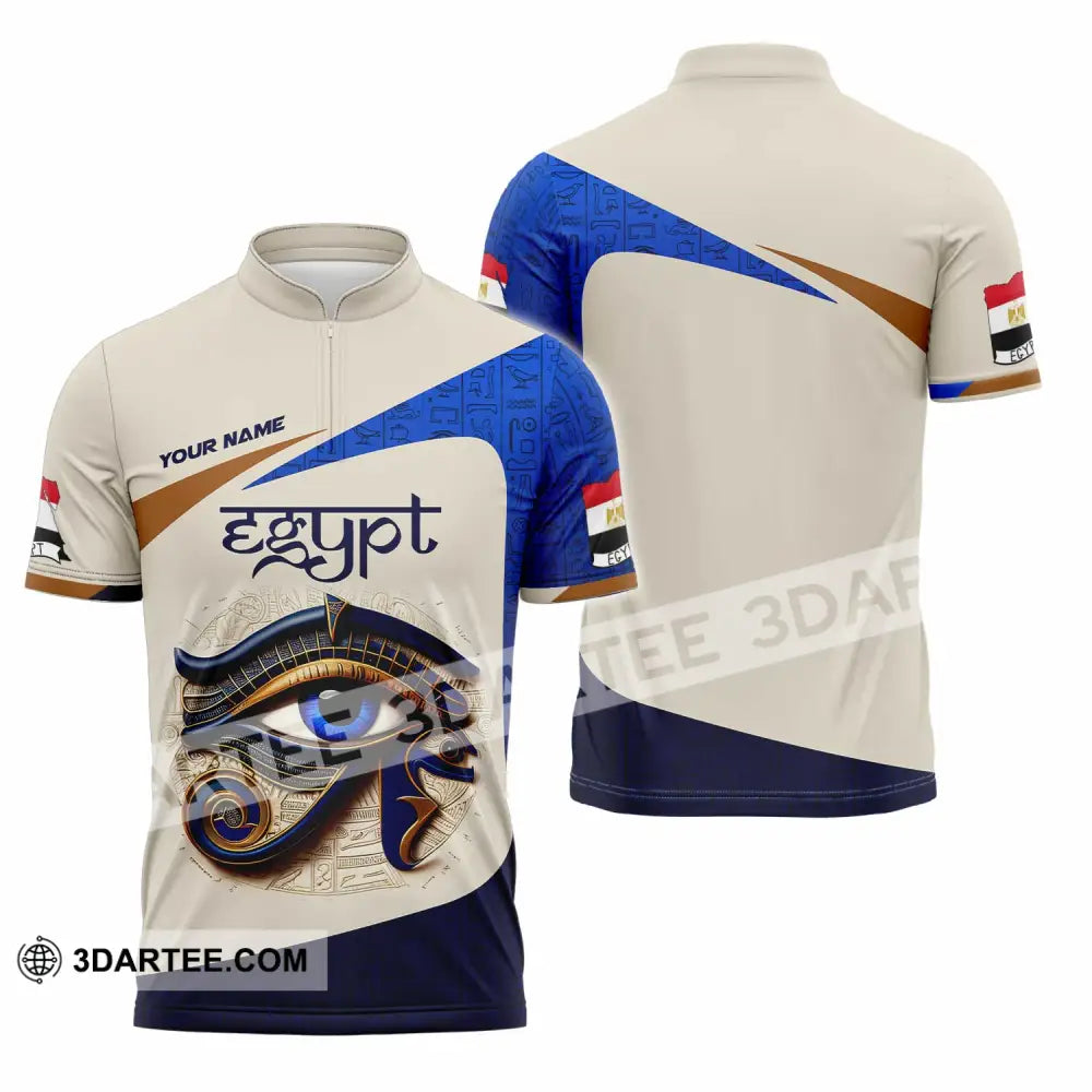 Unisex Shirt Custom Name Egypt Lover Gift Zipper Polo / S T-Shirt