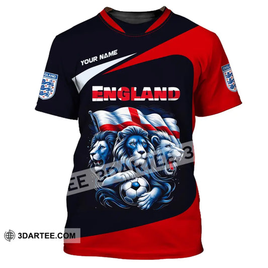 Unisex Shirt Custom Name England Football Polo Long Sleeve Soccer Lover T-Shirt / S