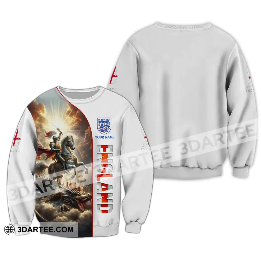 Unisex Shirt Custom Name England Knight Gift For English Long Sleeve / S T-Shirt