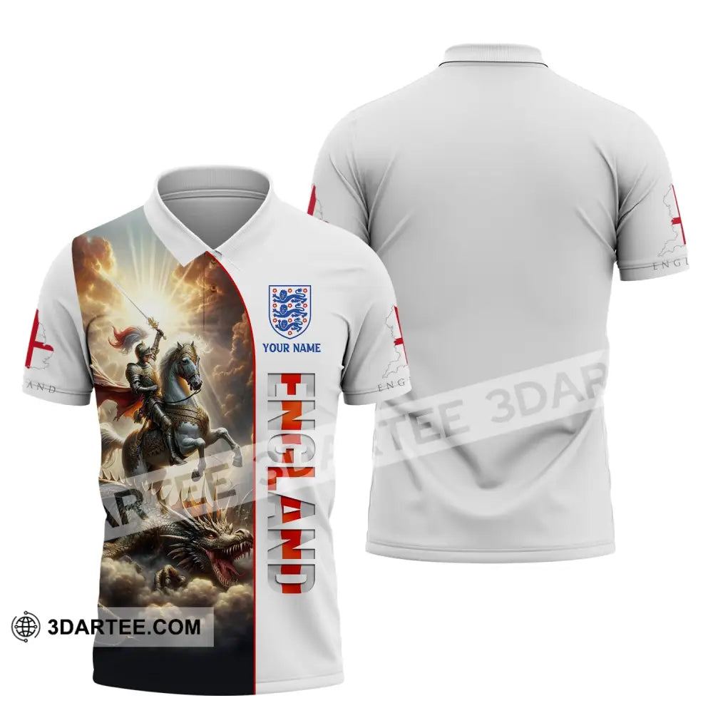 Unisex Shirt Custom Name England Knight Gift For English Polo / S T-Shirt