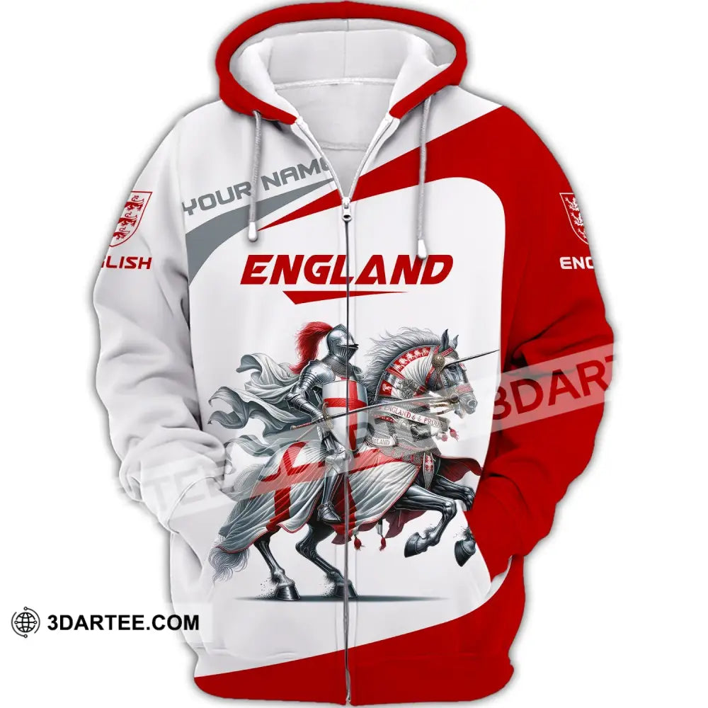 Unisex Shirt Custom Name England Knight Polo Gift For English Zipper Hoodie / S T-Shirt