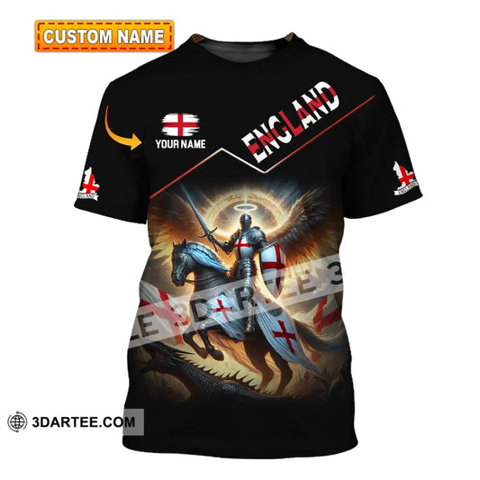 Unisex Shirt Custom Name England Polo Long Sleeve English Gift T-Shirt