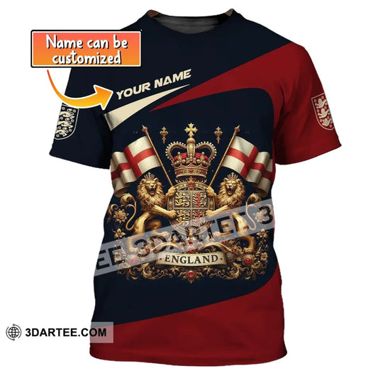 Unisex Shirt Custom Name England T-Shirt Lover Gift