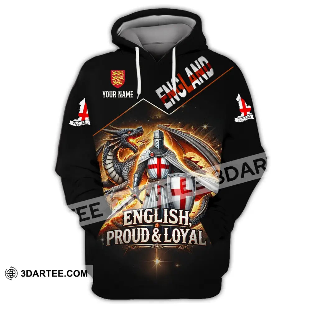 Unisex Shirt - Custom Name English Proud & Loyal Hoodie / S T-Shirt