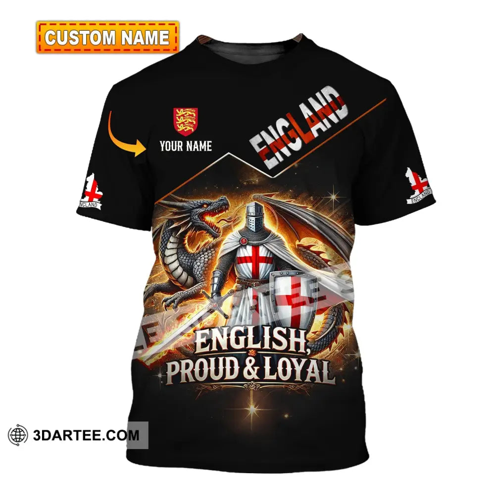 Unisex Shirt - Custom Name English Proud & Loyal T-Shirt