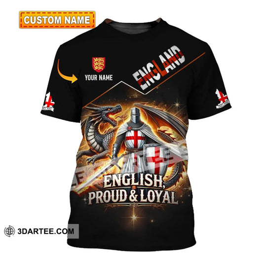 Unisex Shirt - Custom Name English Proud & Loyal T-Shirt