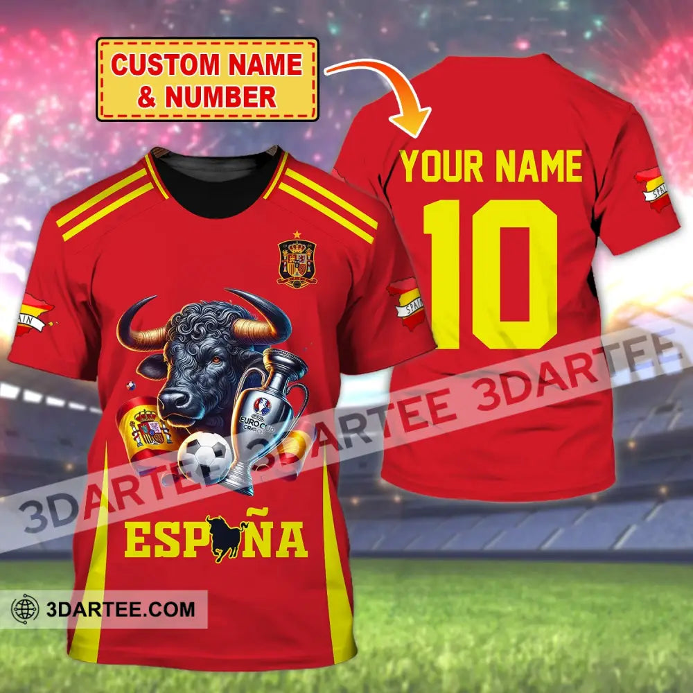 Unisex Shirt Custom Name Espana Football Polo Euro 2024 Hoodie Long Sleeve T-Shirt