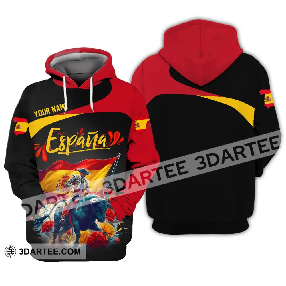 Unisex Shirt Custom Name España Polo Espana Football Hoodie Long Sleeve / S T-Shirt