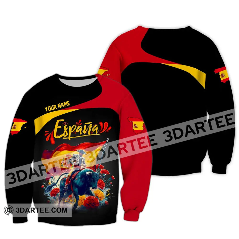 Unisex Shirt Custom Name España Polo Espana Football Hoodie Long Sleeve / S T-Shirt