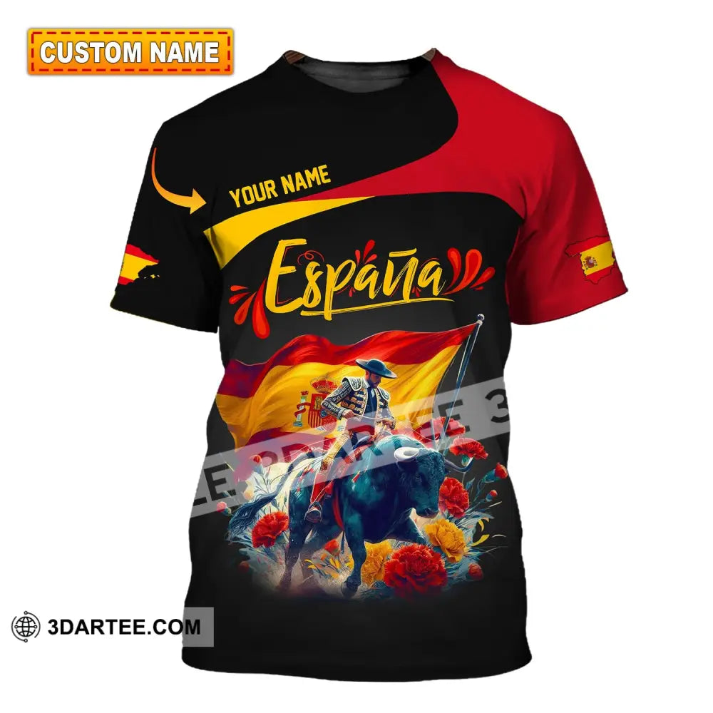 Unisex Shirt Custom Name España Polo Espana Football Hoodie Long Sleeve T-Shirt