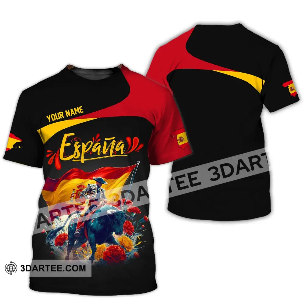 Unisex Shirt Custom Name España Polo Espana Football Hoodie Long Sleeve T-Shirt / S