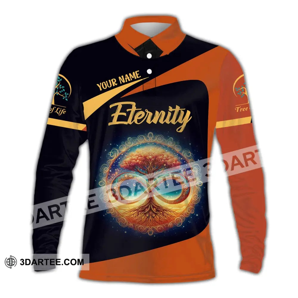 Unisex Shirt - Custom Name Eternity Long Sleeve Polo / S T-Shirt