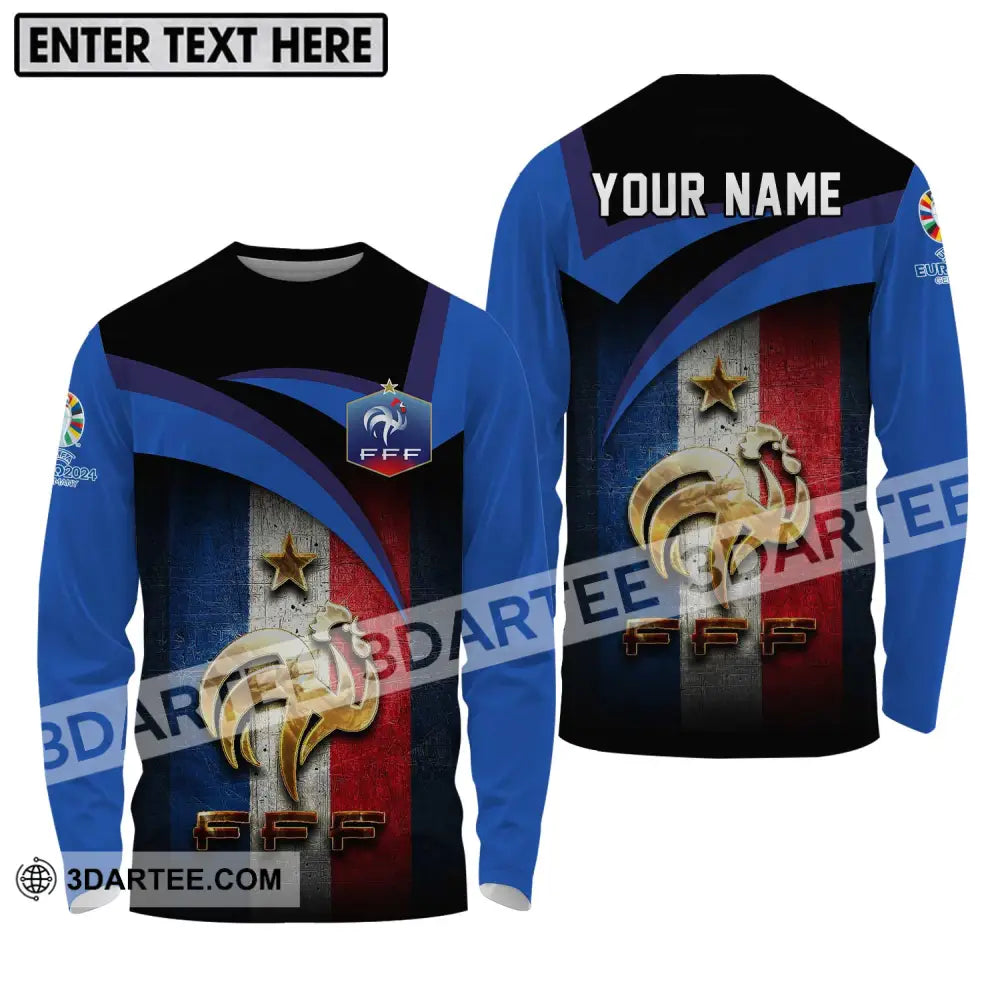 Unisex Shirt - Custom Name Euro 2024 France National Team Fff Long Sleeve / S T-Shirt