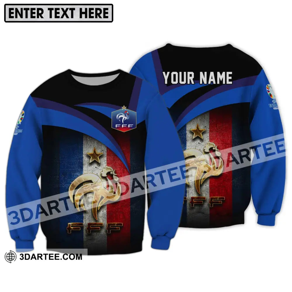 Unisex Shirt - Custom Name Euro 2024 France National Team Fff Long Sleeve / S T-Shirt