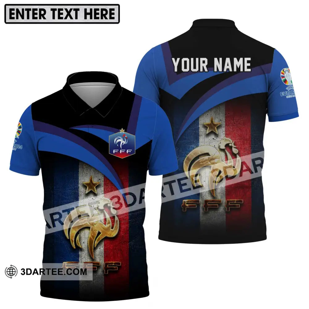 Unisex Shirt - Custom Name Euro 2024 France National Team Fff Polo / S T-Shirt