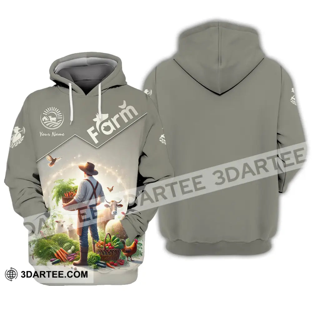 Unisex Shirt Custom Name Farmer Long Sleeve Polo Hoodie / S T-Shirt