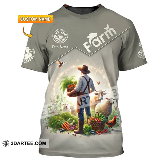 Unisex Shirt Custom Name Farmer Long Sleeve Polo T-Shirt