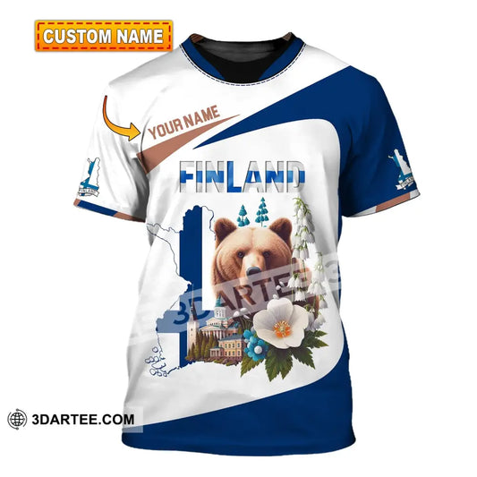 Unisex Shirt Custom Name Finland Polo Long Sleeve Gift T-Shirt