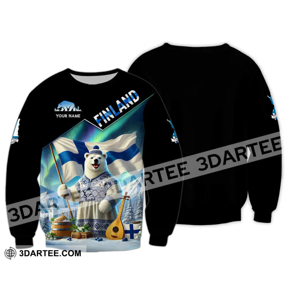 Unisex Shirt Custom Name Finland T-Shirt Lover Gift Long Sleeve / S T-Shirt