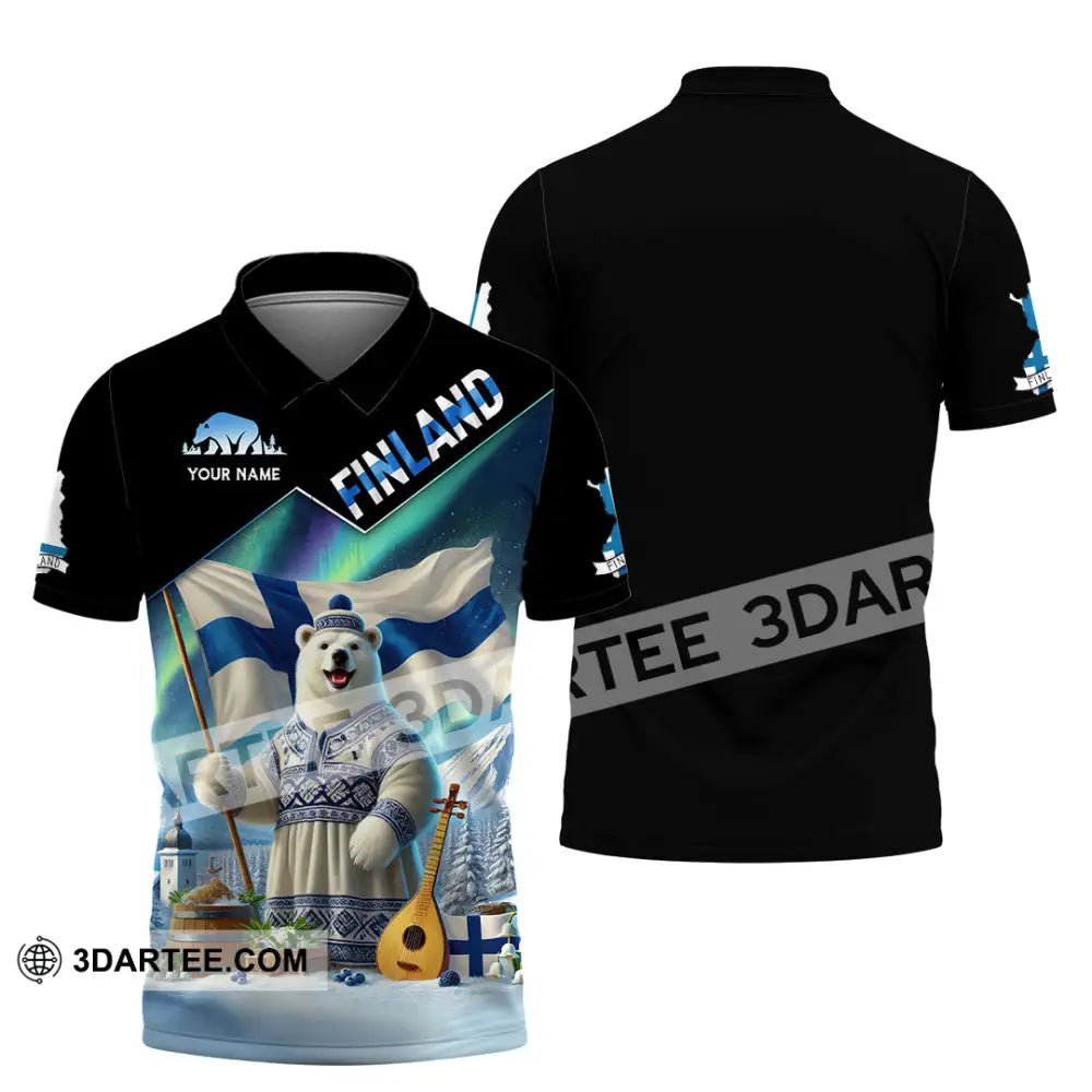Unisex Shirt Custom Name Finland T-Shirt Lover Gift Polo / S T-Shirt