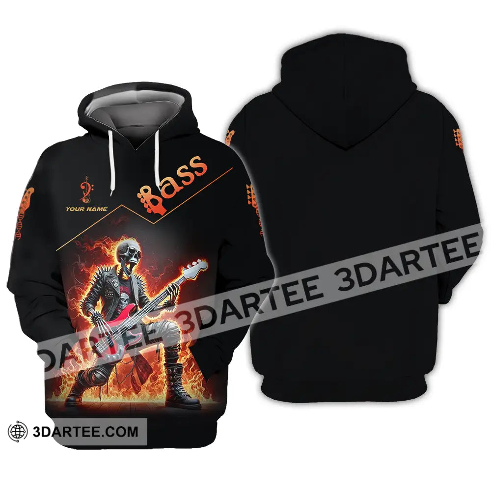 Unisex Shirt - Custom Name Fire Bass Hoodie / S T-Shirt