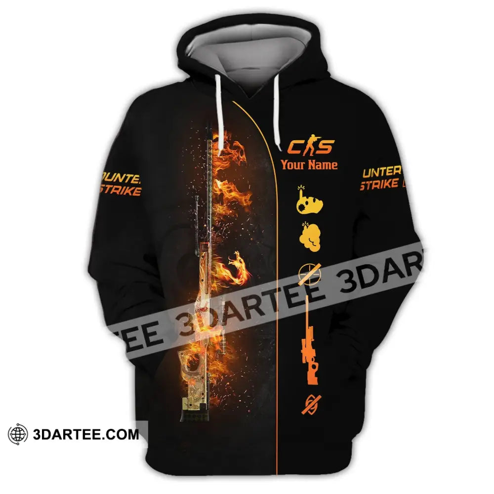 Unisex Shirt - Custom Name Fire Cs Hoodie / S T-Shirt