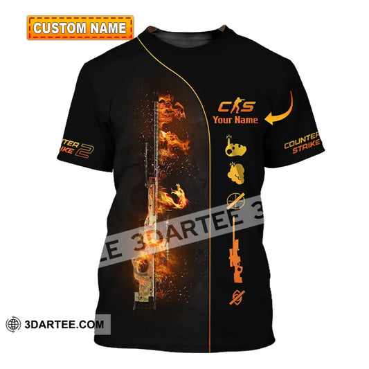 Unisex Shirt - Custom Name Fire Cs T-Shirt