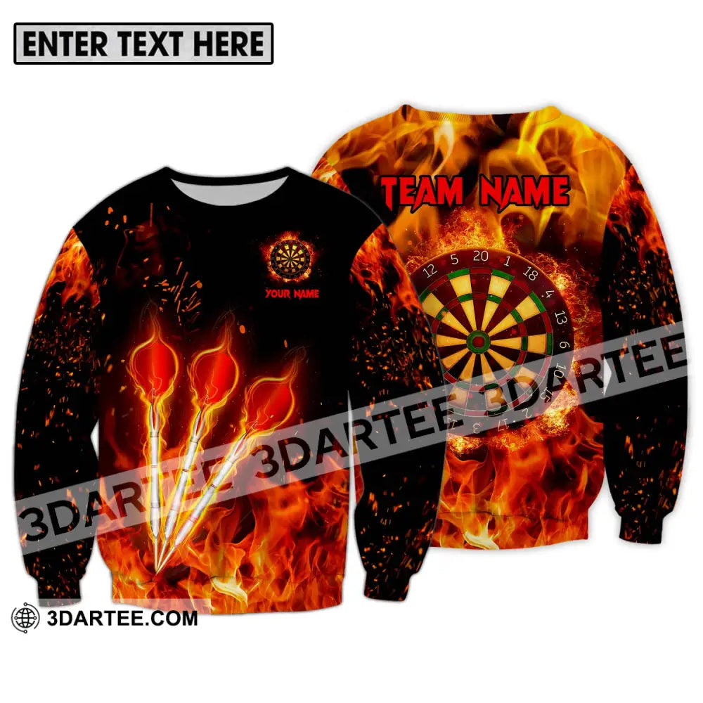 Unisex Shirt - Custom Name Fire Darts Long Sleeve / S T-Shirt