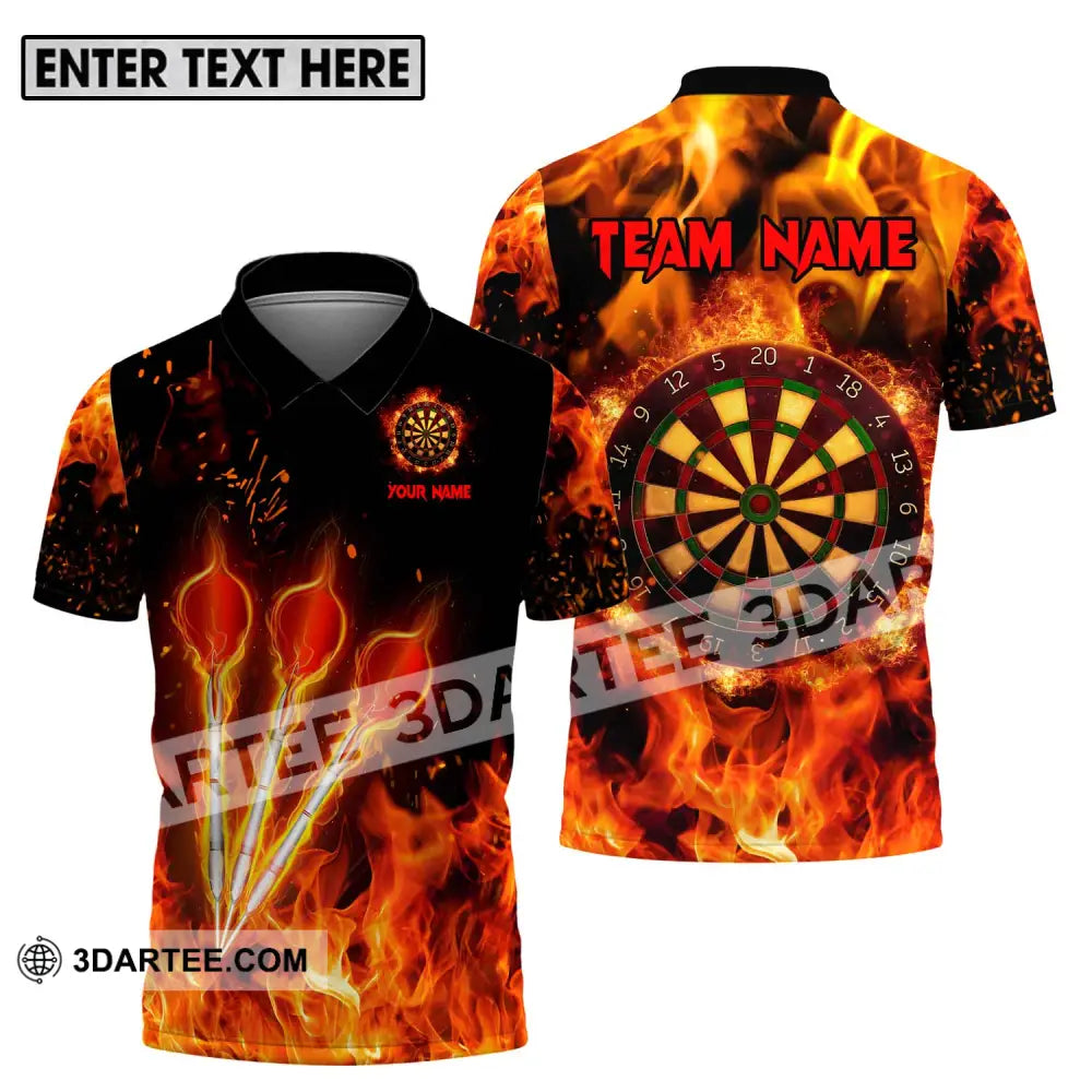 Unisex Shirt - Custom Name Fire Darts Polo / S T-Shirt