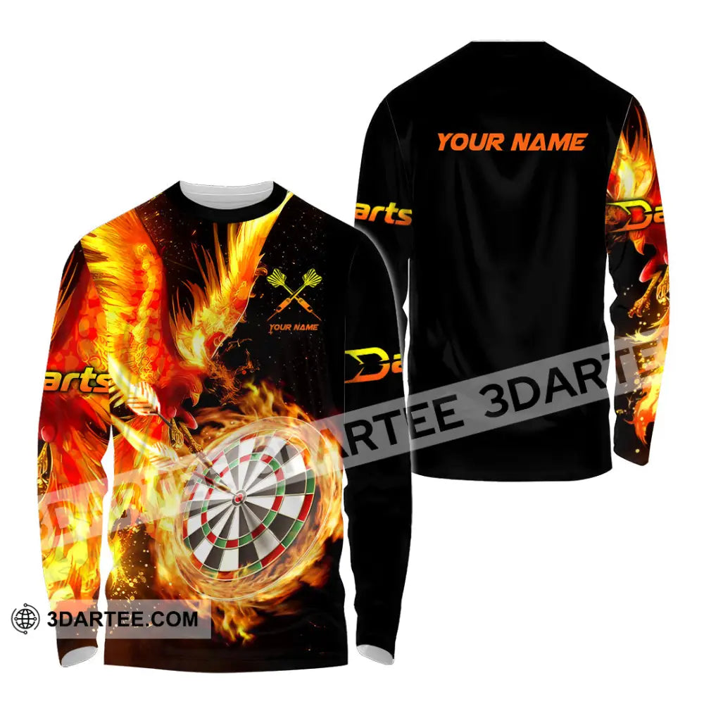 Unisex Shirt - Custom Name Fire Darts Sport Long Sleeve / S T-Shirt