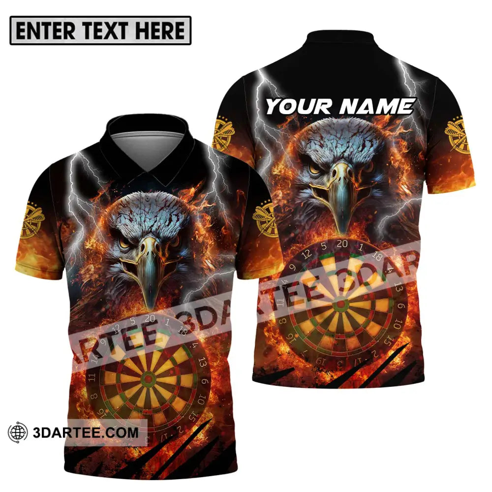 Unisex Shirt - Custom Name Fire Eagle Darts Polo / S T-Shirt