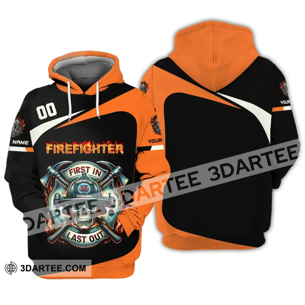 Unisex Shirt Custom Name Fire Fighter T-Shirt For Firefighter T-Shirt Polo Hoodie / S