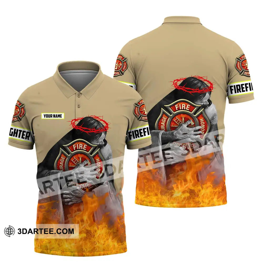 Unisex Shirt - Custom Name Fire Honor Polo / S T-Shirt