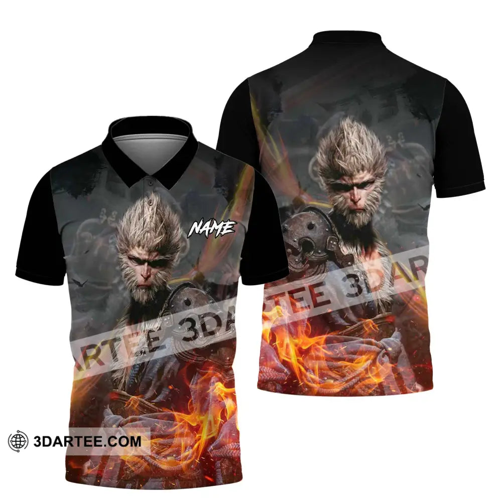 Unisex Shirt - Custom Name Fire Wukong Polo / S T-Shirt