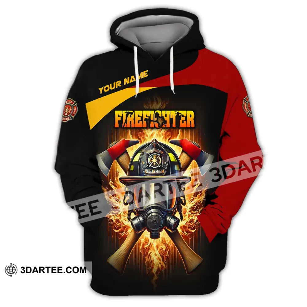 Unisex Shirt Custom Name Firefighter Hoodie Long Sleeve / S T-Shirt