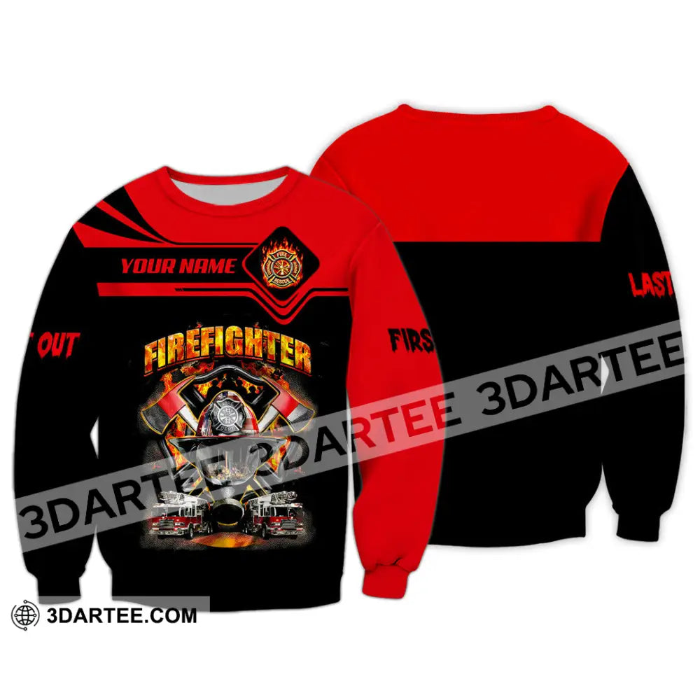 Unisex Shirt Custom Name Firefighter Memorial Fallen Firefighters 911 Long Sleeve / S T-Shirt