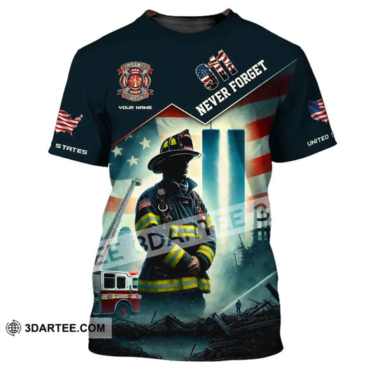 Unisex Shirt Custom Name Firefighter Memorial Fallen Firefighters 911 T-Shirt / S T-Shirt