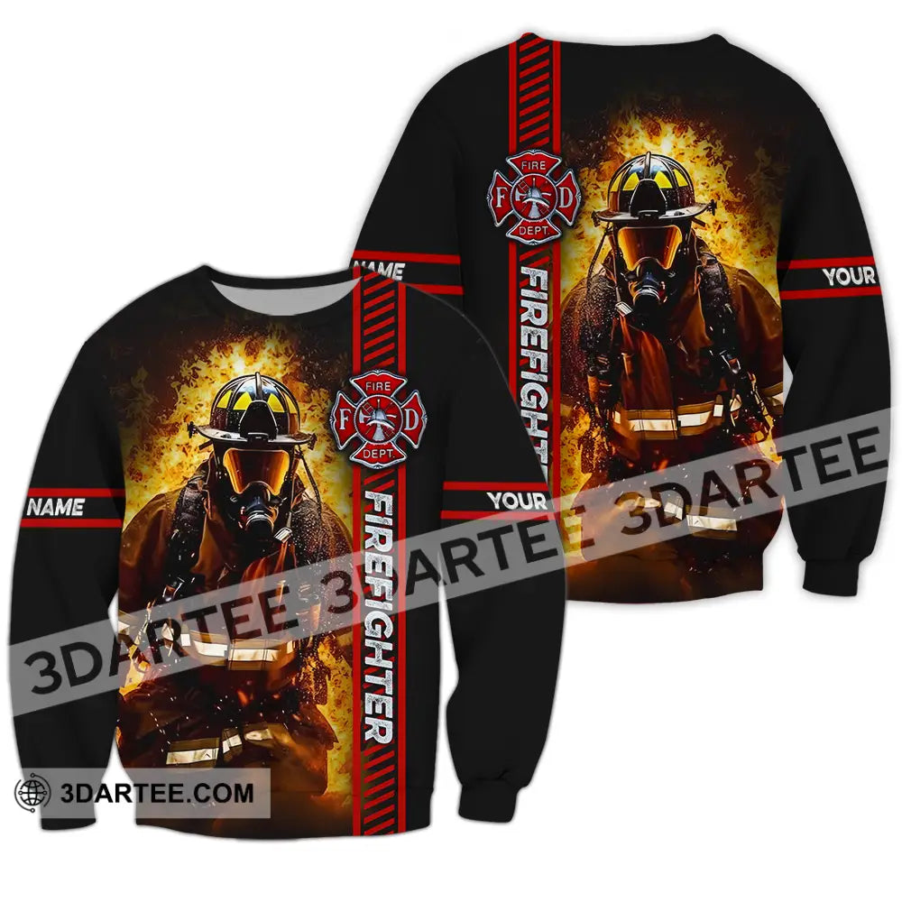 Unisex Shirt - Custom Name Firefighter Patriot Day 911 Long Sleeve / S T-Shirt