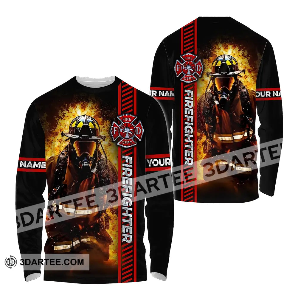 Unisex Shirt - Custom Name Firefighter Patriot Day 911 Long Sleeve / S T-Shirt