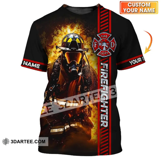 Unisex Shirt - Custom Name Firefighter Patriot Day 911 T-Shirt