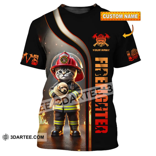 Unisex Shirt Custom Name Firefighter T-Shirt Hoodie Long Sleeve T-Shirt