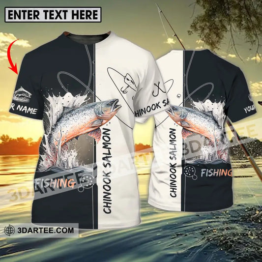 Unisex Shirt - Custom Name Fishing Lover Chinook Salmon T-Shirt