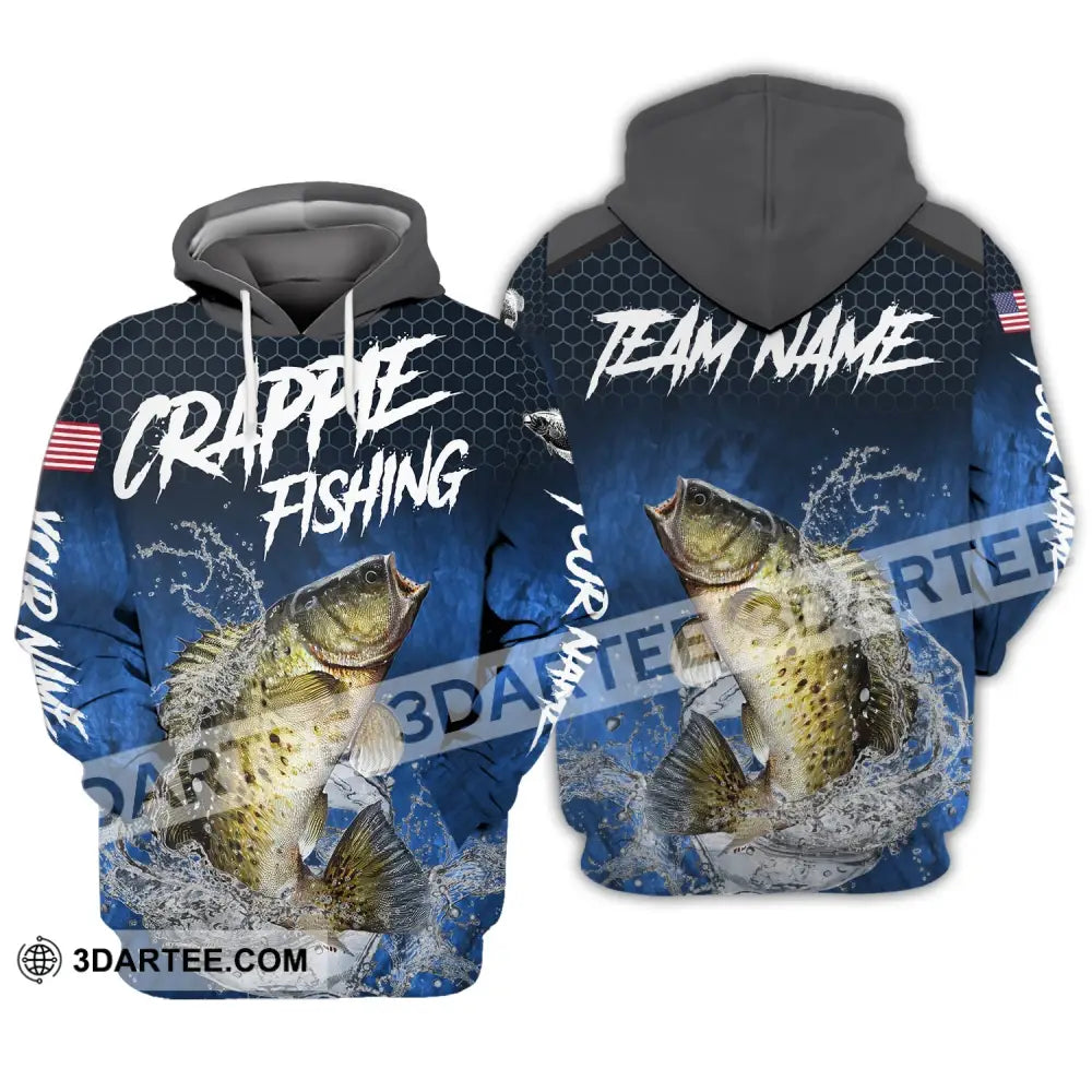 Unisex Shirt Custom Name Fishing Lover Crappie Hoodie Polo Long Sleeve / S T-Shirt