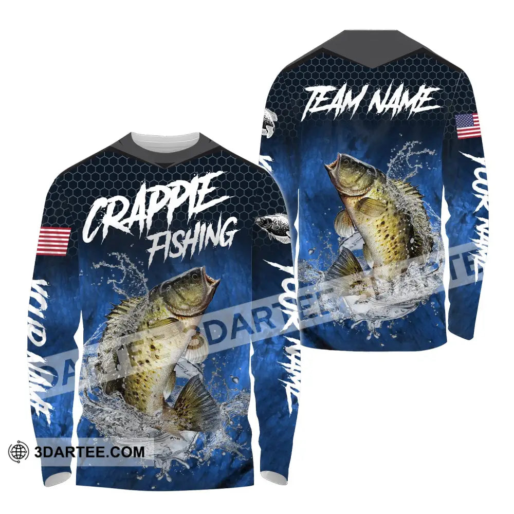 Unisex Shirt Custom Name Fishing Lover Crappie Hoodie Polo Long Sleeve / S T-Shirt