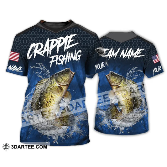 Unisex Shirt Custom Name Fishing Lover Crappie Hoodie Polo Long Sleeve T-Shirt / S